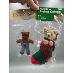 LeeWards Vintage Christmas Ornaments Decorations Set Of 2